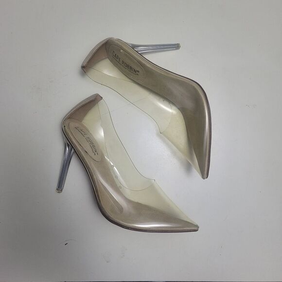Capes Robbin glass doll clear pointy toe high heel pumps, 8 - Picture 6 of 8